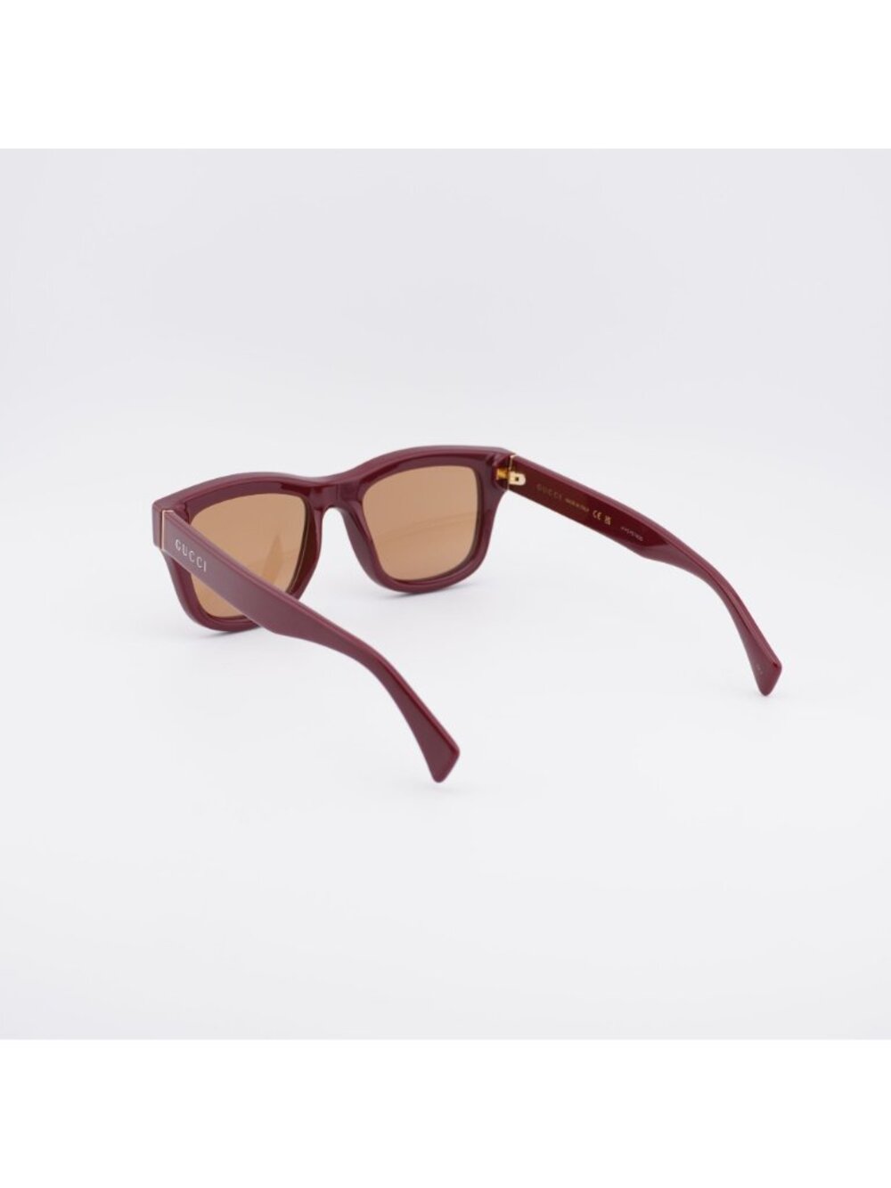 Gucci GG1135S 003 Sunglasses Burgundy Square Frame, Brown Lenses - Picture 5 of 11